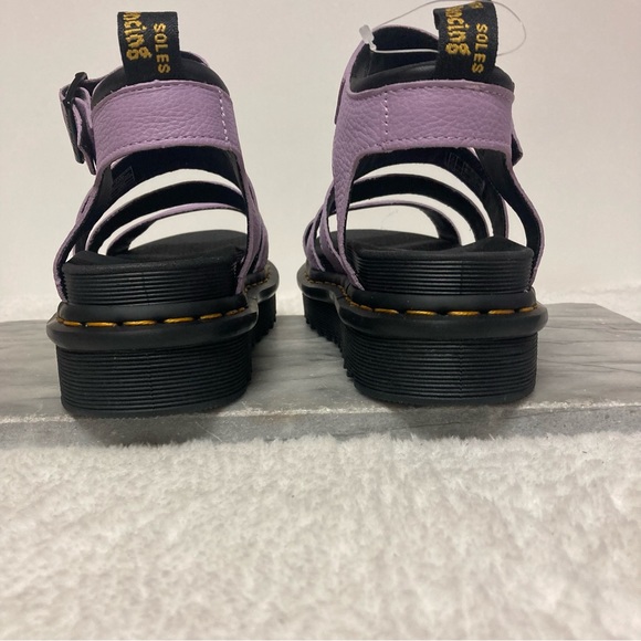 SOLD. Dr.Martens Blaire Pisa Leather Strap Sandal Chunky Sole Purple Lilac - Picture 6 of 14